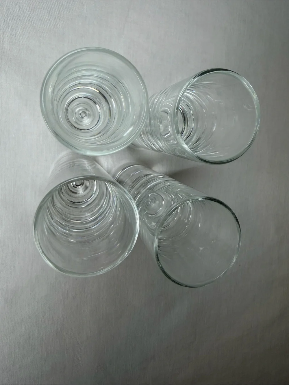 Vintage Clear Glass Shot Glasses Set of 4 Heavy Tall Shooter Glasses 5”